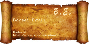 Borsai Ervin névjegykártya
