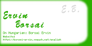 ervin borsai business card
